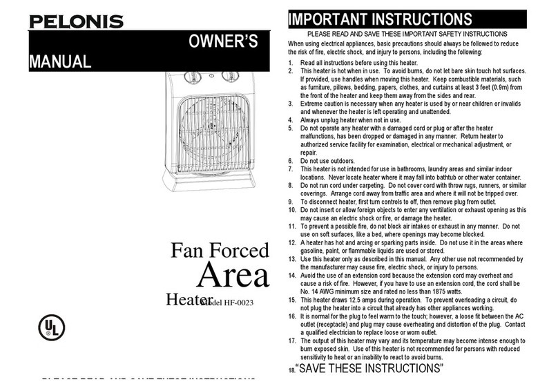 Pelonis HF-0023 Manuel utilisateur Pelonis HF-0023 Manuel utilisateur
