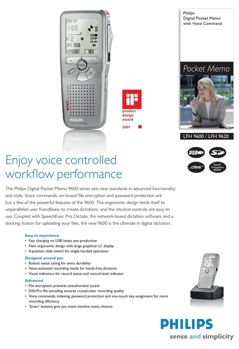 Philips POCKET MEMO LFH9600 Manuel utilisateur