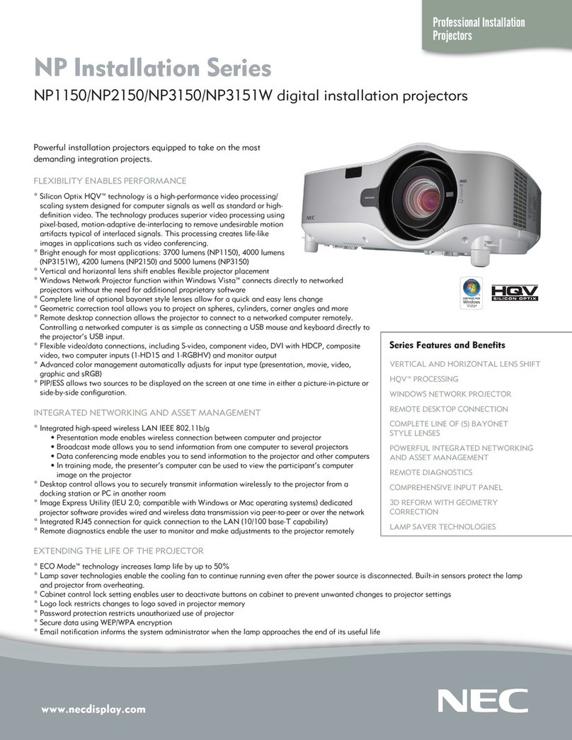 NEC NP1150 Series Manuel utilisateur