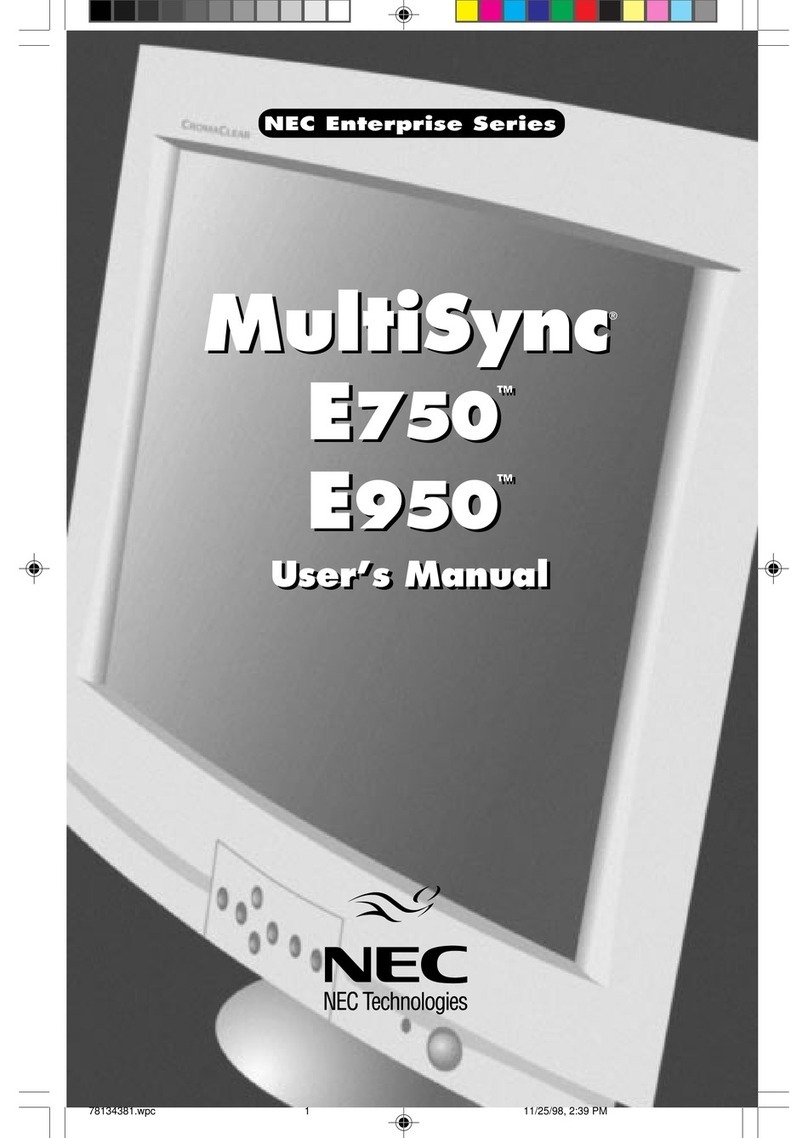 NEC MultiSync E750 Manuel utilisateur NEC MultiSync E750 Manuel utilisateur