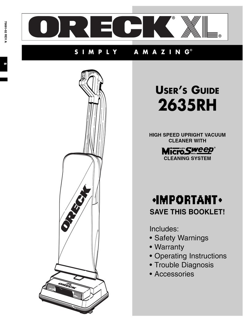 Oreck 2635RH Manuel utilisateur