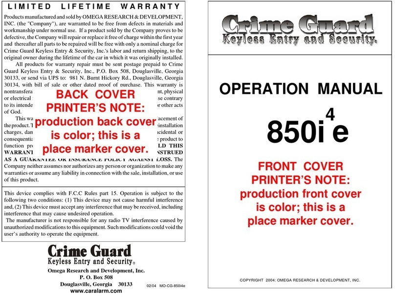 Crime Guard 850i Manuel utilisateur Crime Guard 850i Manuel utilisateur