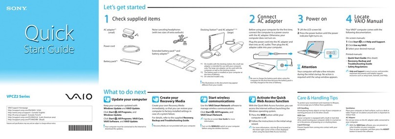 Sony VPCZ2390X Manuel utilisateur