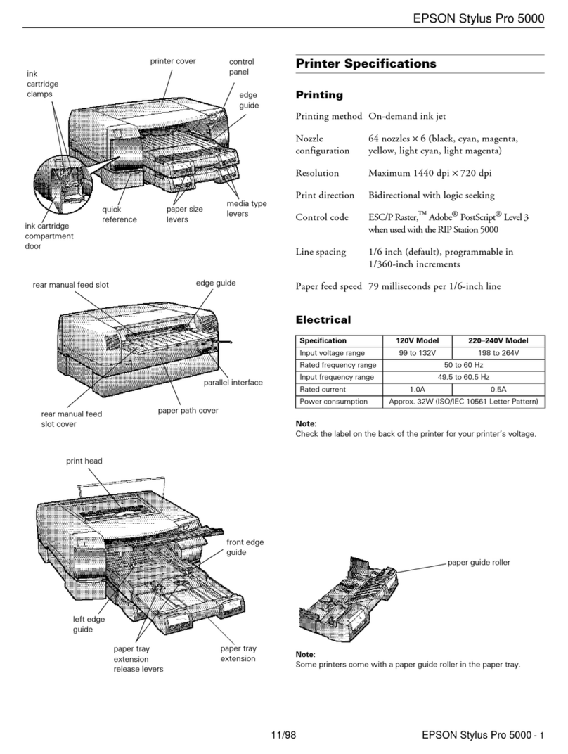Epson Stylus Pro 5000 Manuel utilisateur Epson Stylus Pro 5000 Manuel utilisateur