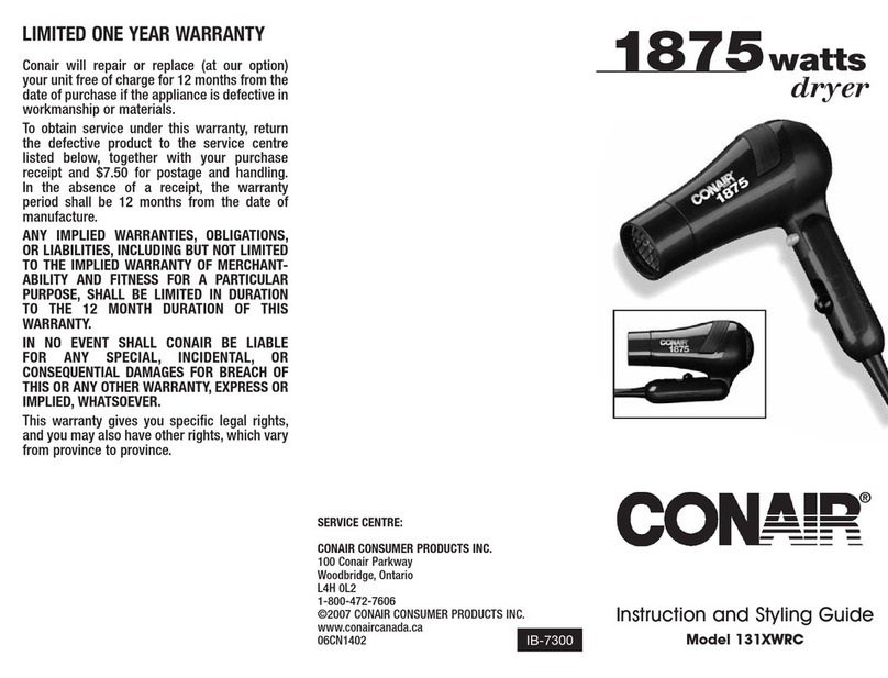 Conair 131XWRC Guide de l'utilisateur