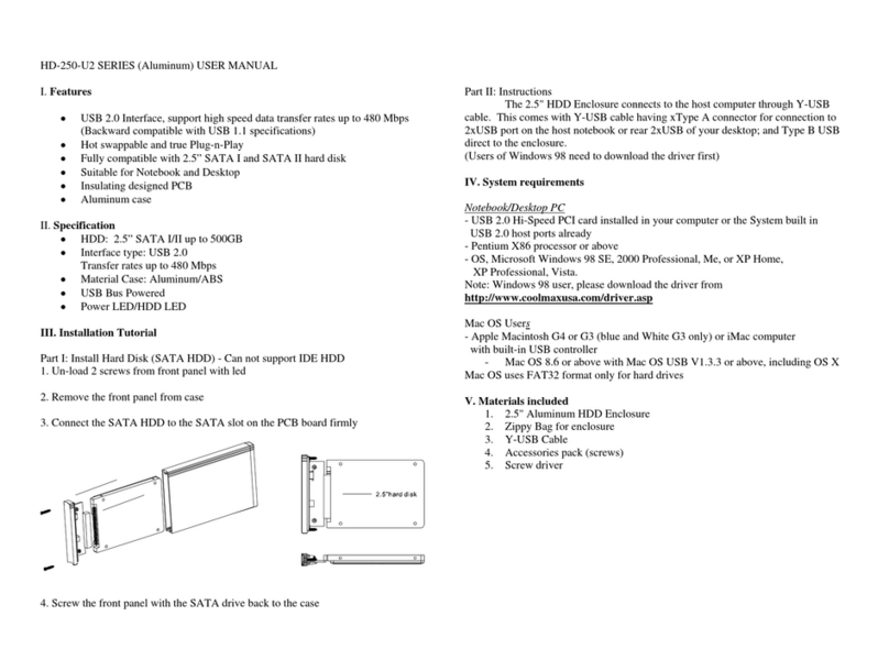 Coolmax HD-250B-U2 Manuel utilisateur