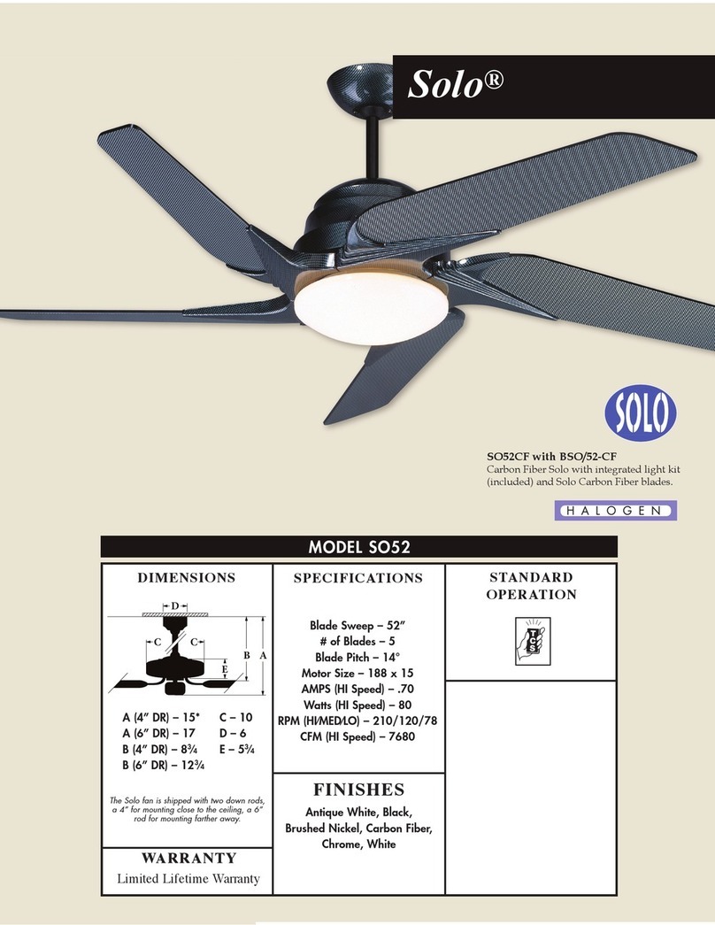 Craftmade Solo SO52 Manuel utilisateur