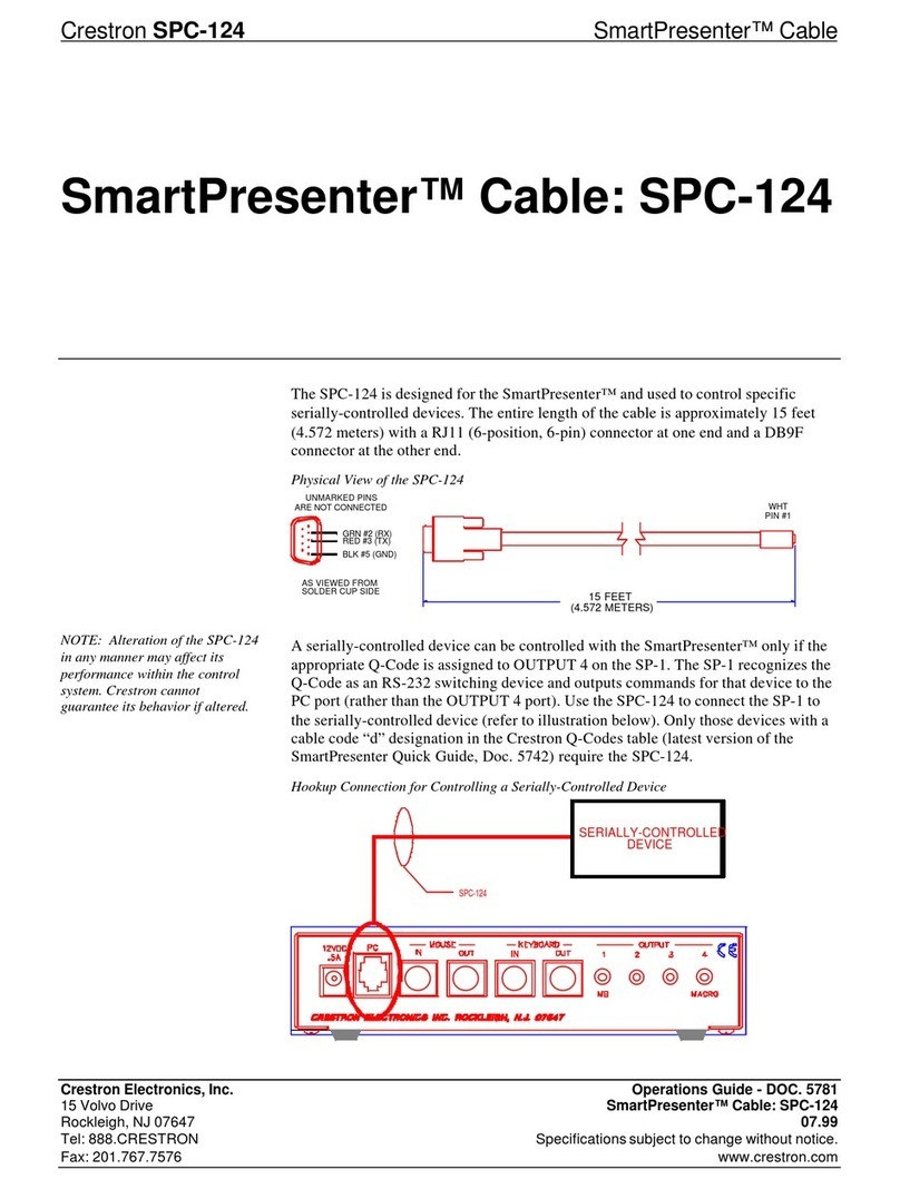 Crestron SmartPresenter SPC-124 Manuel utilisateur Crestron SmartPresenter SPC-124 Manuel utilisateur
