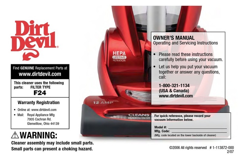 Dirt Devil M130000 Manuel utilisateur