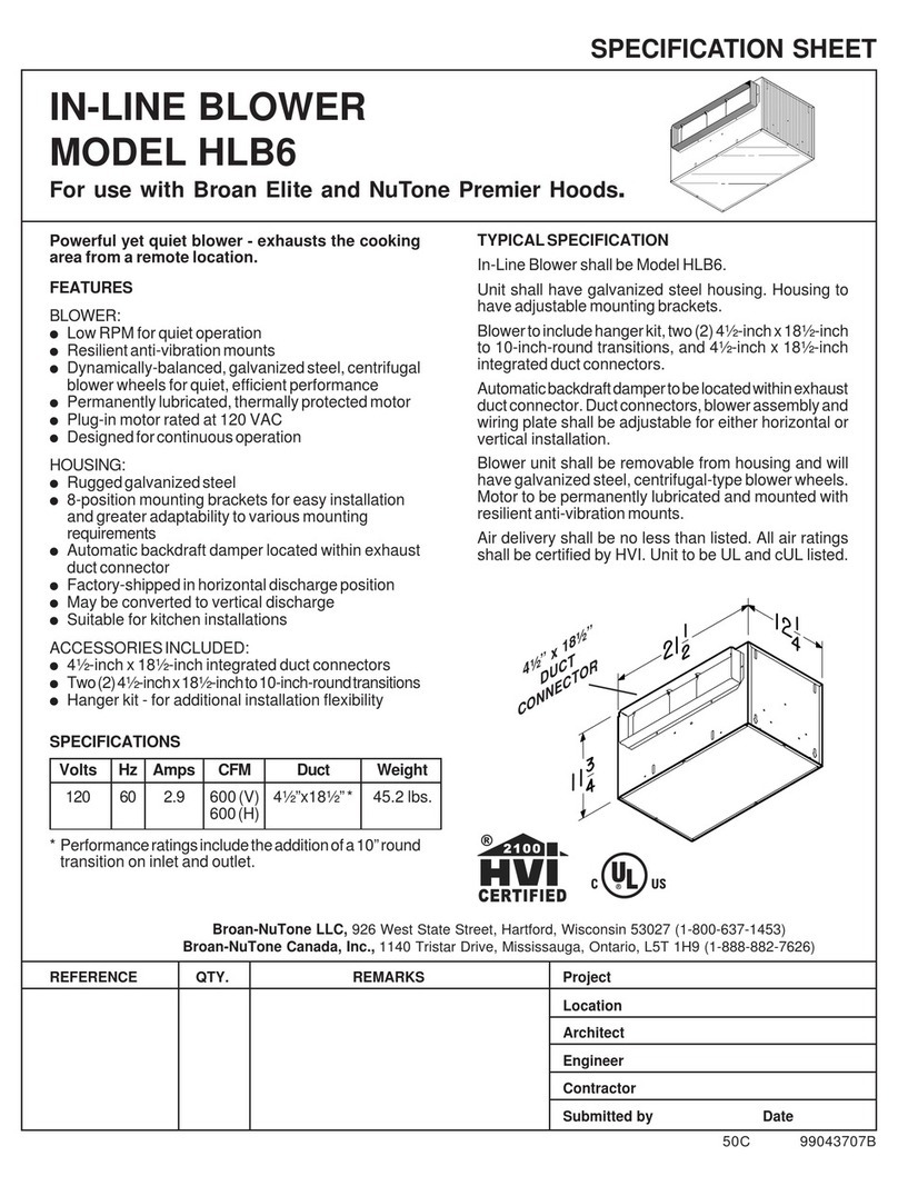 NuTone HLB6 Manuel utilisateur