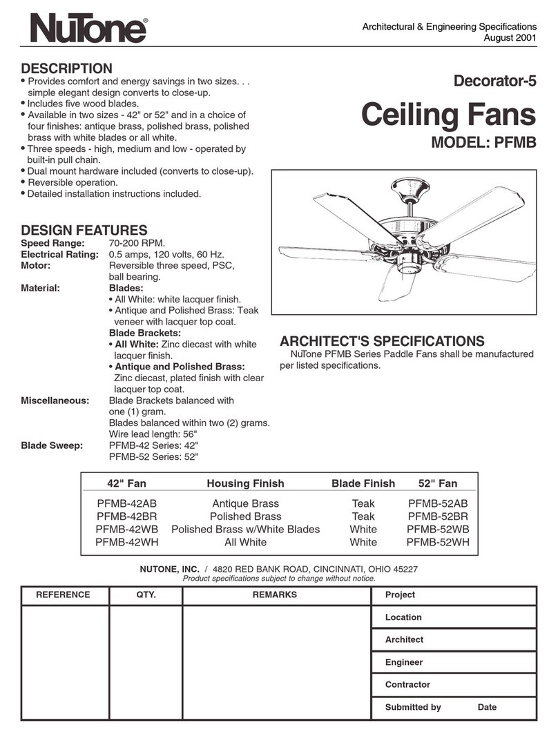 NuTone PFMB-42 Manuel utilisateur