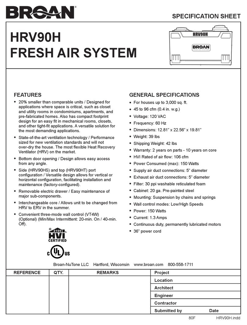 NuTone HRV90H Manuel utilisateur