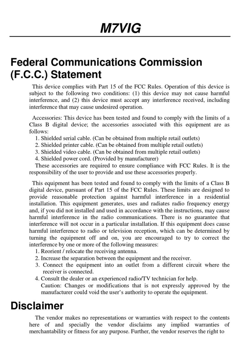 Biostar M7VIG Pro-D Manuel utilisateur Biostar M7VIG Pro-D Manuel utilisateur