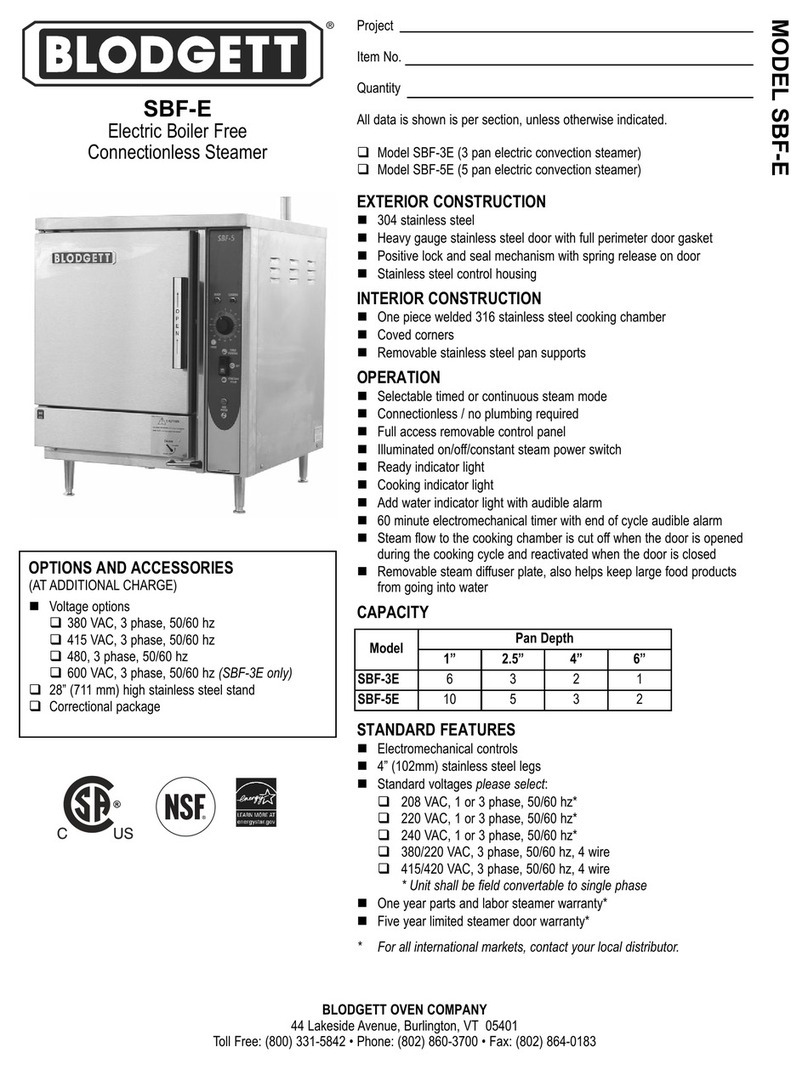 Blodgett SBF-3E Manuel utilisateur