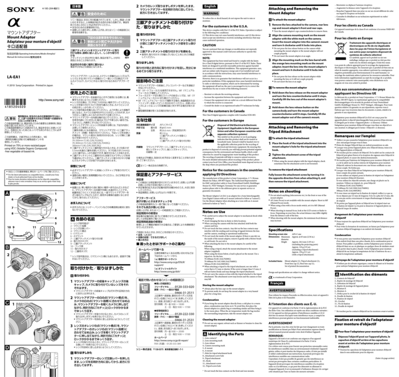 Sony LA-EA1 Manuel utilisateur