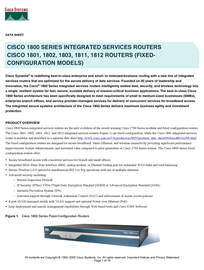 Cisco 1801 Manuel utilisateur