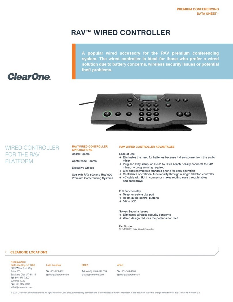 Clear One RAV Wired Manuel utilisateur