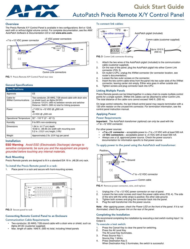 AMX Precis Manuel utilisateur
