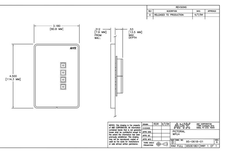 AMX WPU4 Manuel utilisateur