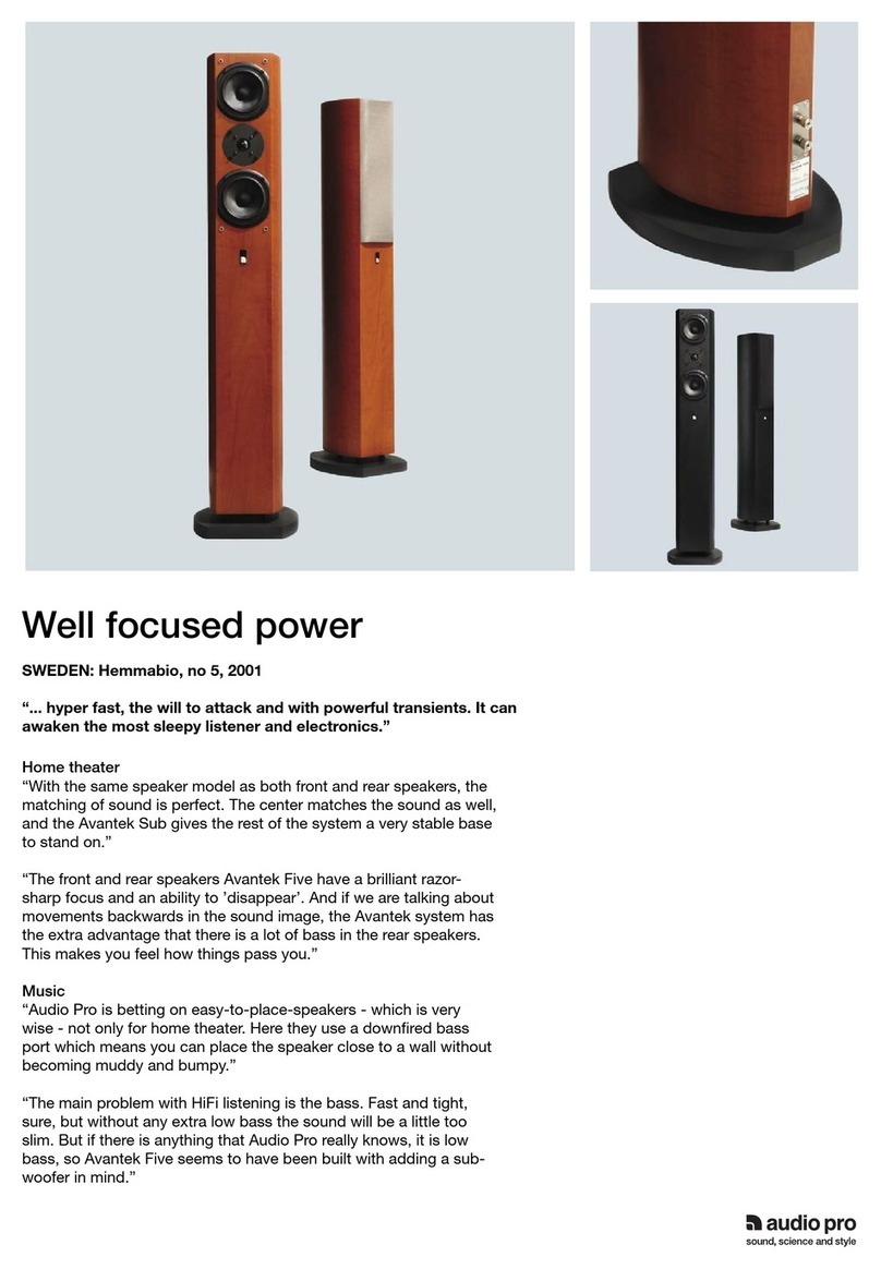 Audio Pro Avantek Five Manuel utilisateur