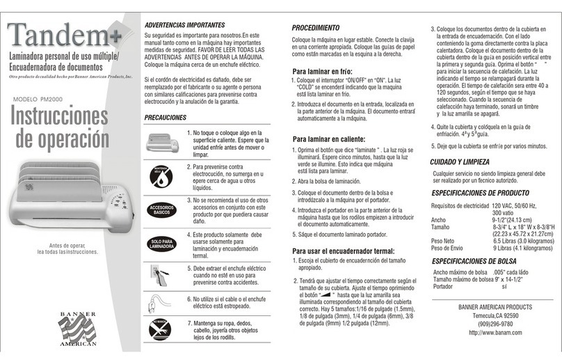 Banner American PM2000 Manuel utilisateur