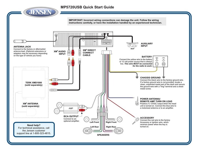 Jensen MP5720USB Manuel utilisateur