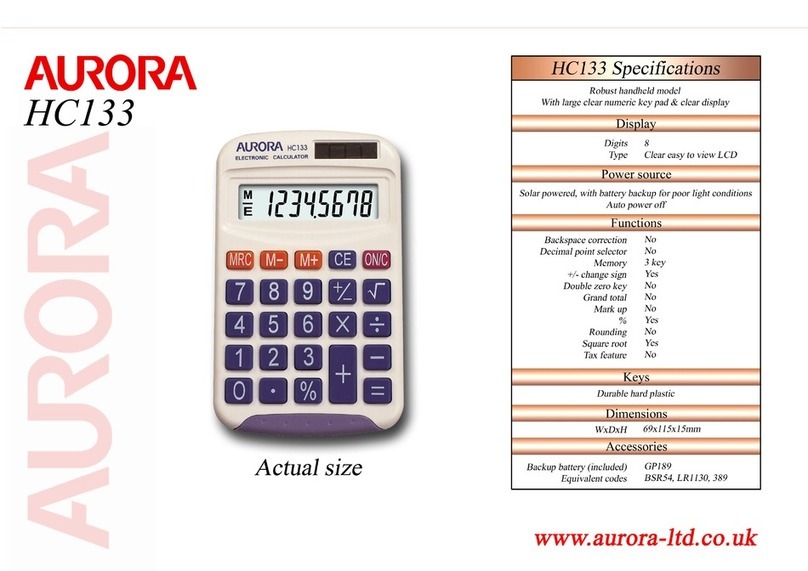 Aurora HC133 Manuel utilisateur