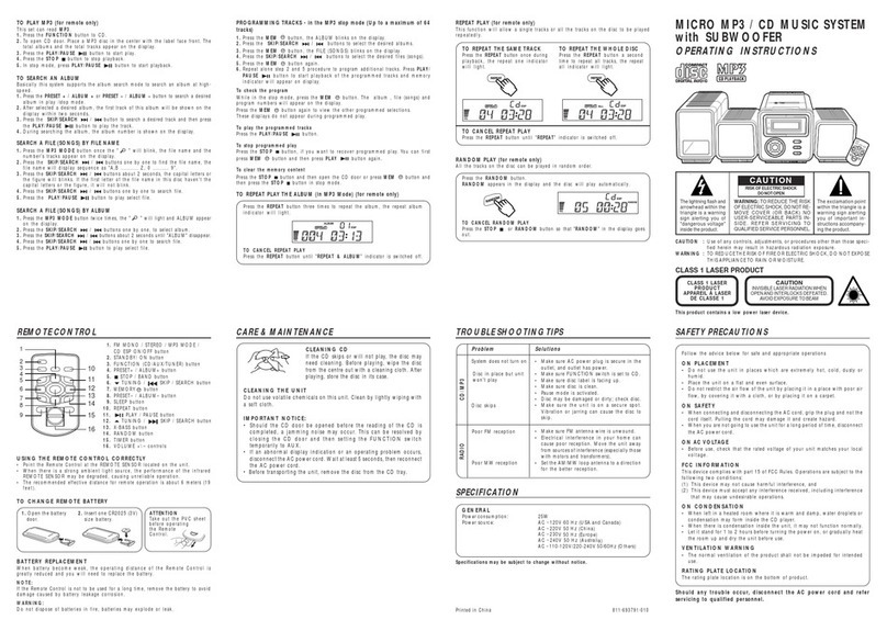 Audiovox CE530MP Manuel utilisateur