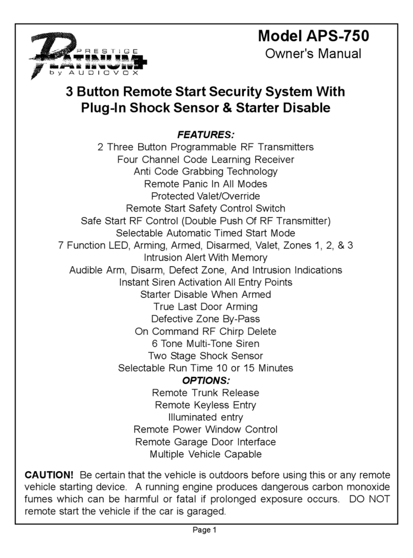 Audiovox APS 750a Manuel utilisateur Audiovox APS 750a Manuel utilisateur