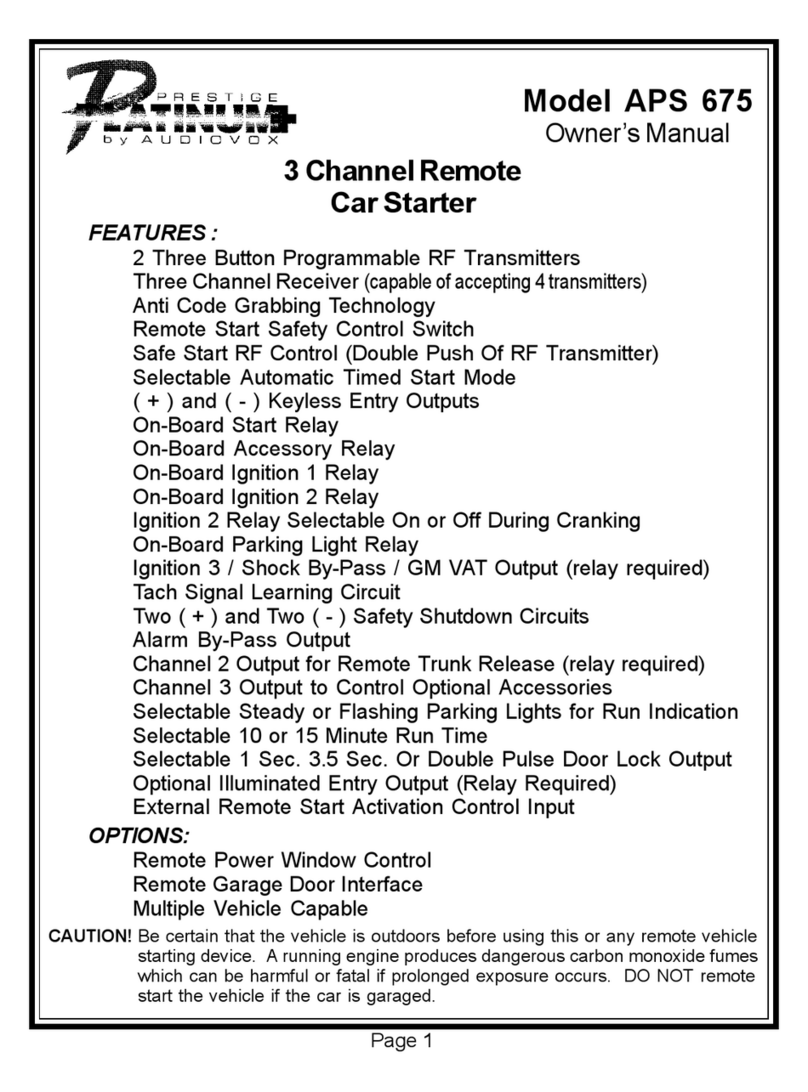 Audiovox Prestige Platinum+ APS 675 Manuel utilisateur