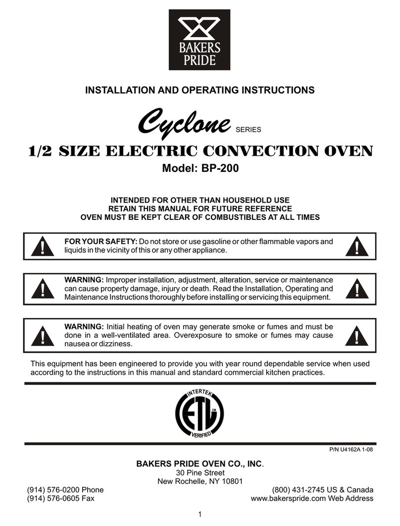 Bakers Pride Cyclone BP-200 Manuel utilisateur