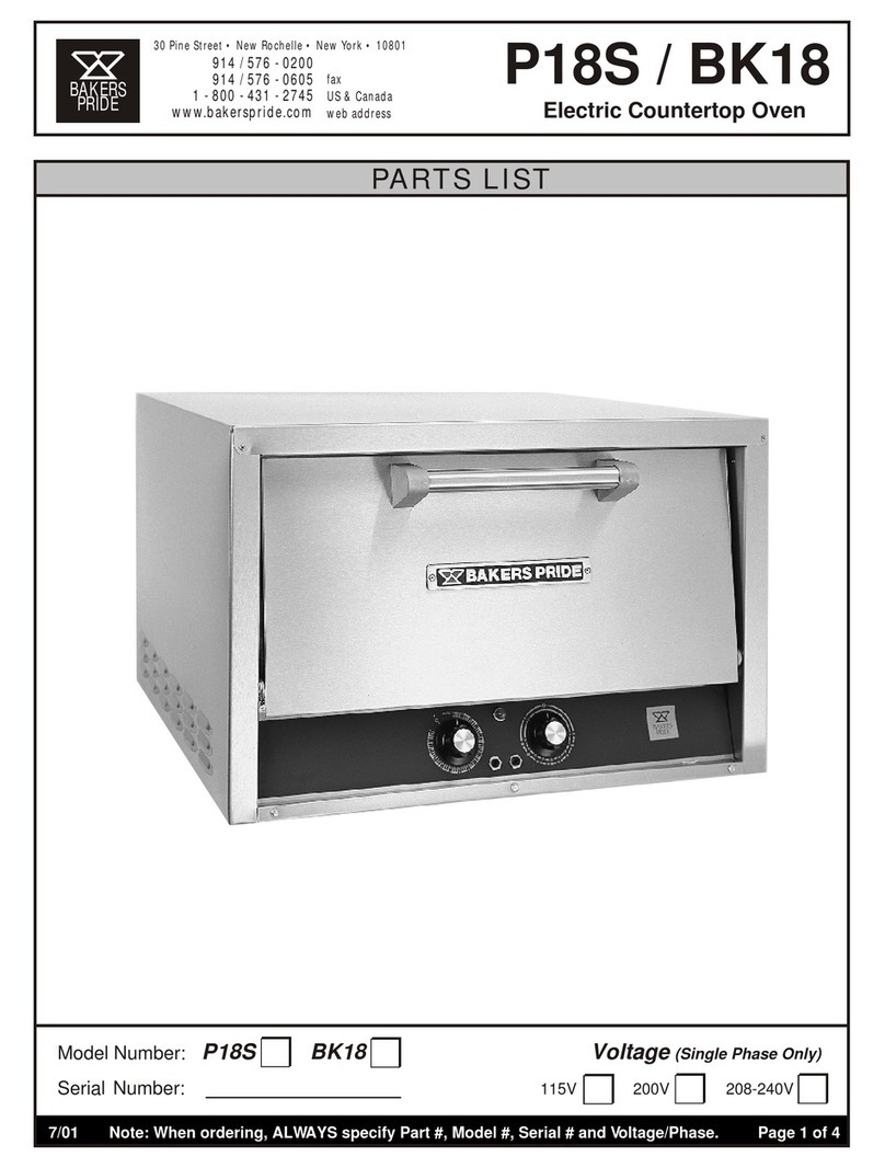 Bakers Pride BK-18 Manuel utilisateur