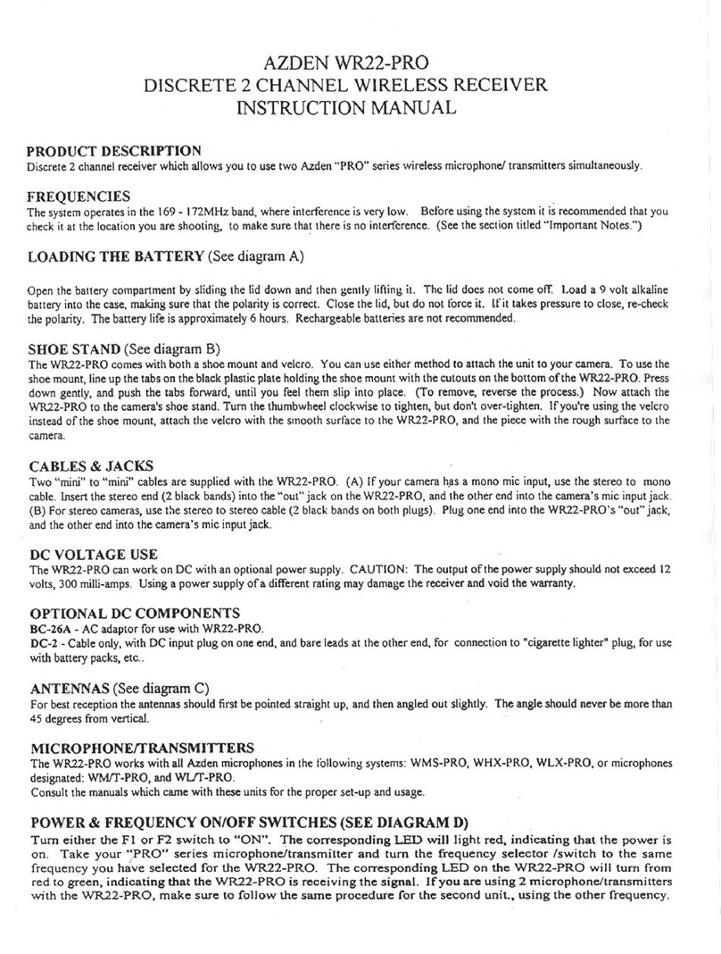 Azden WR22-PRO Manuel utilisateur