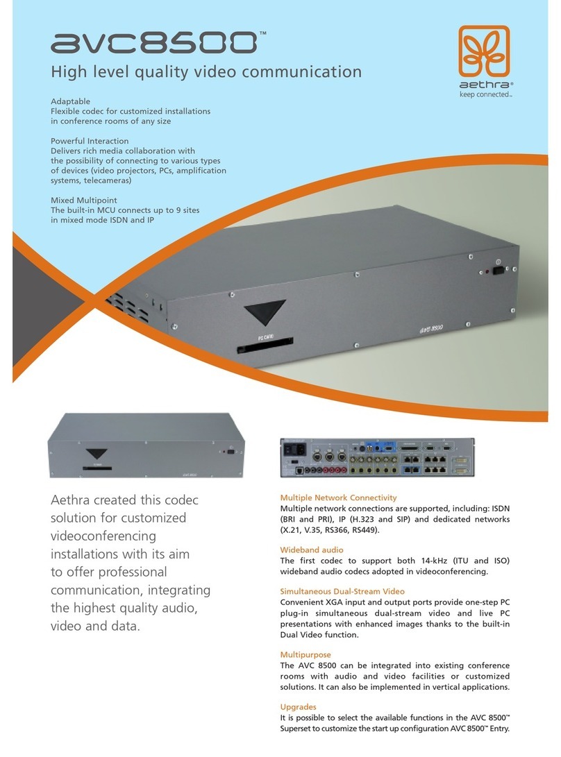 Aethra AVC8500 Manuel utilisateur