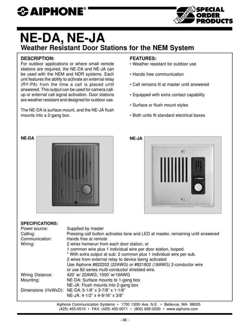Aiphone NE-DA Manuel utilisateur