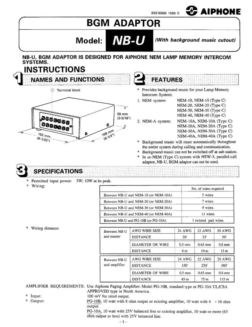 Aiphone NB-U Manuel utilisateur