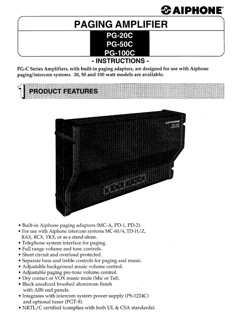 Aiphone PG-100C Manuel utilisateur