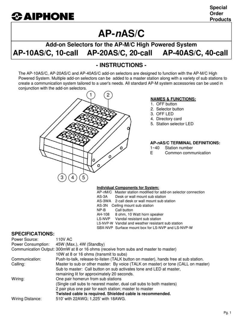Aiphone AP-10AS/C Manuel utilisateur