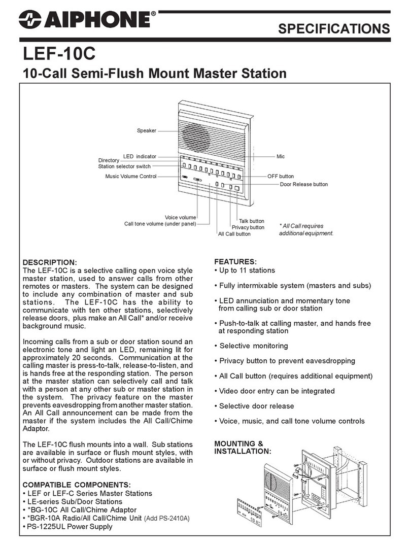 Aiphone LEF-10C Manuel utilisateur