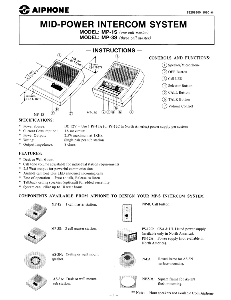 Aiphone MP-1S Manuel utilisateur