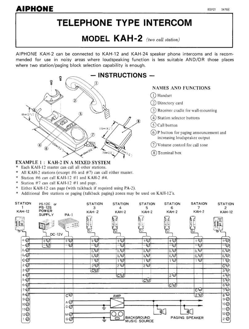 Aiphone KAH-2 Manuel utilisateur