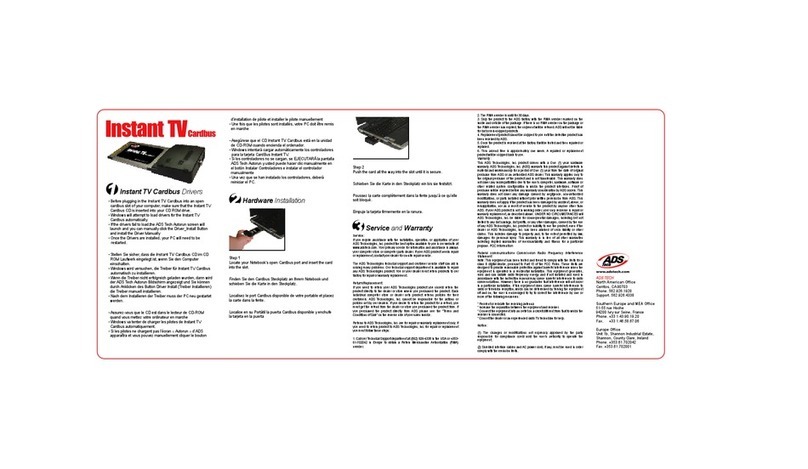 ADS Technologies PTV-370 Manuel d'installation et d'exploitation