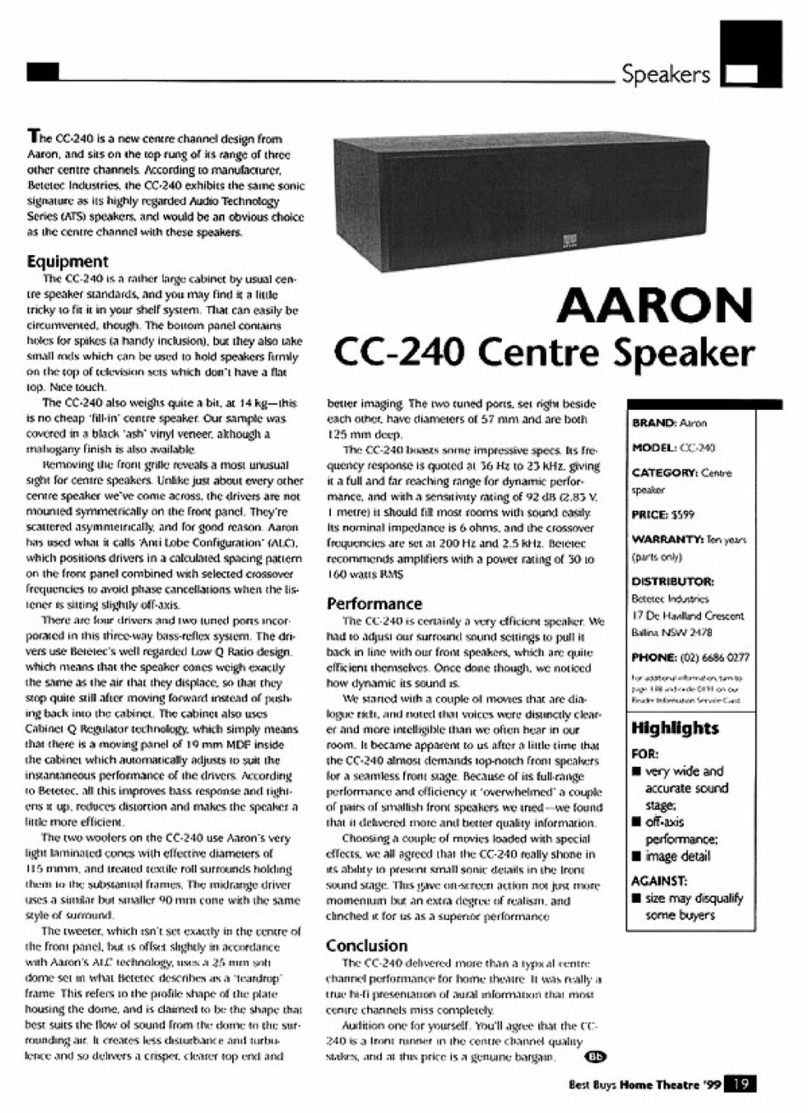Aaron CC-240 Manuel utilisateur