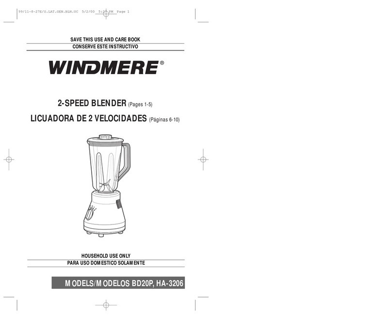 Windmere BD20P Instructions d'installation