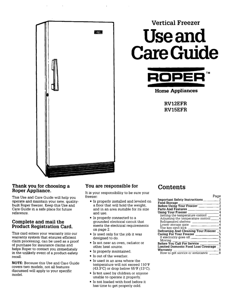 Roper RV12EFR Manuel utilisateur