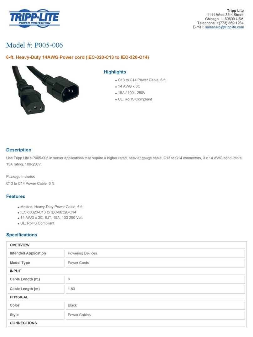 Tripp Lite P005-006 Manuel utilisateur Tripp Lite P005-006 Manuel utilisateur