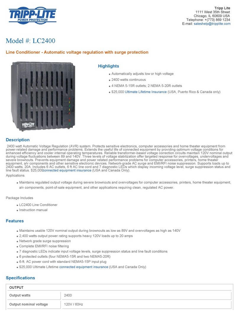 Tripp Lite LC 2400 Manuel utilisateur
