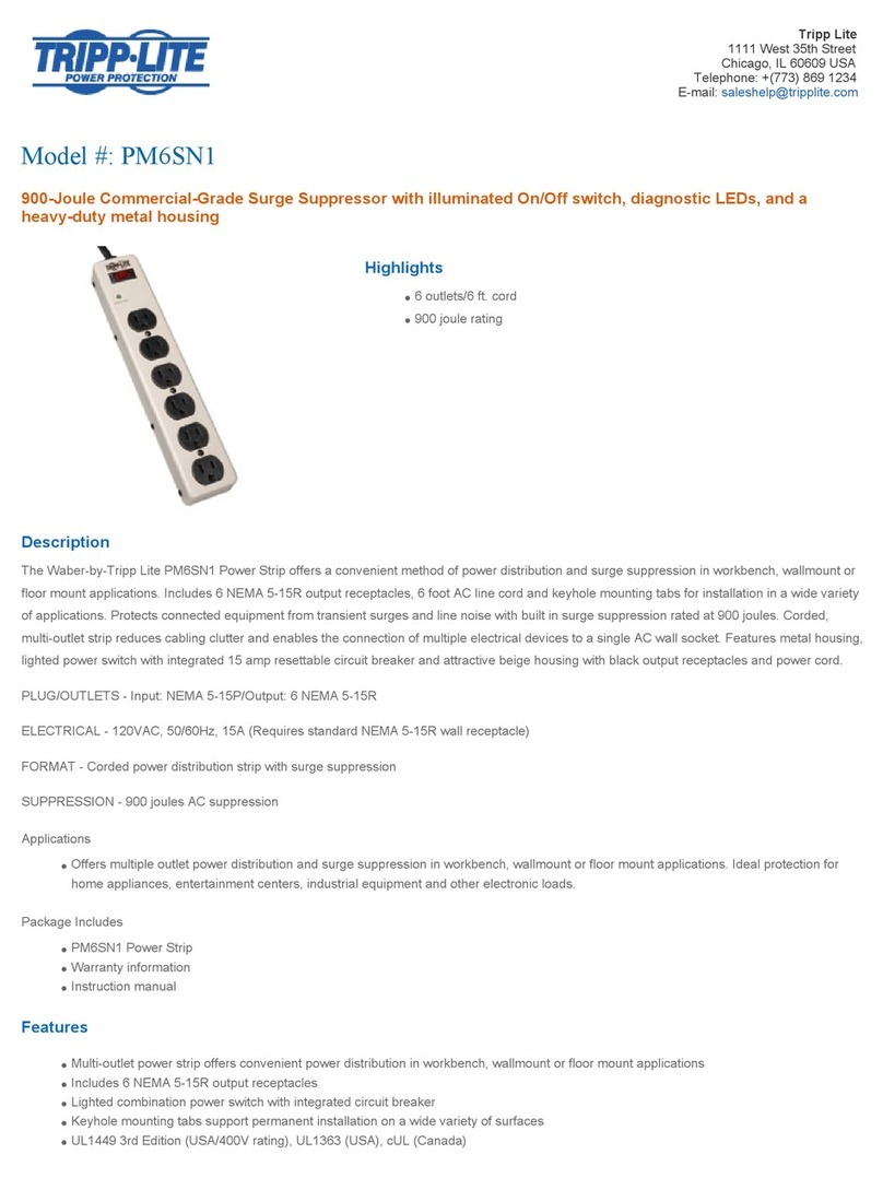 Tripp Lite PM6SN1 Manuel utilisateur