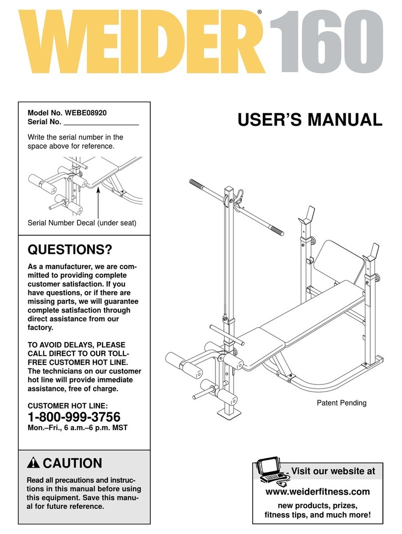 Weider WEBE08920 Manuel utilisateur