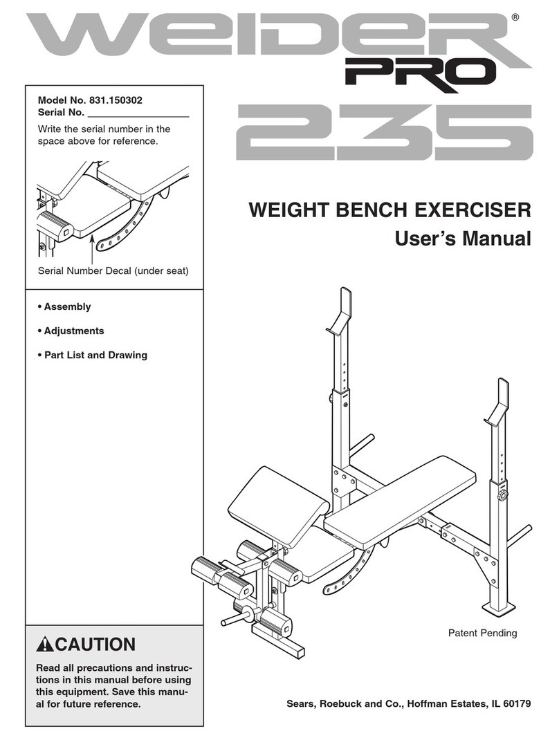 Weider 831.150302 Manuel utilisateur